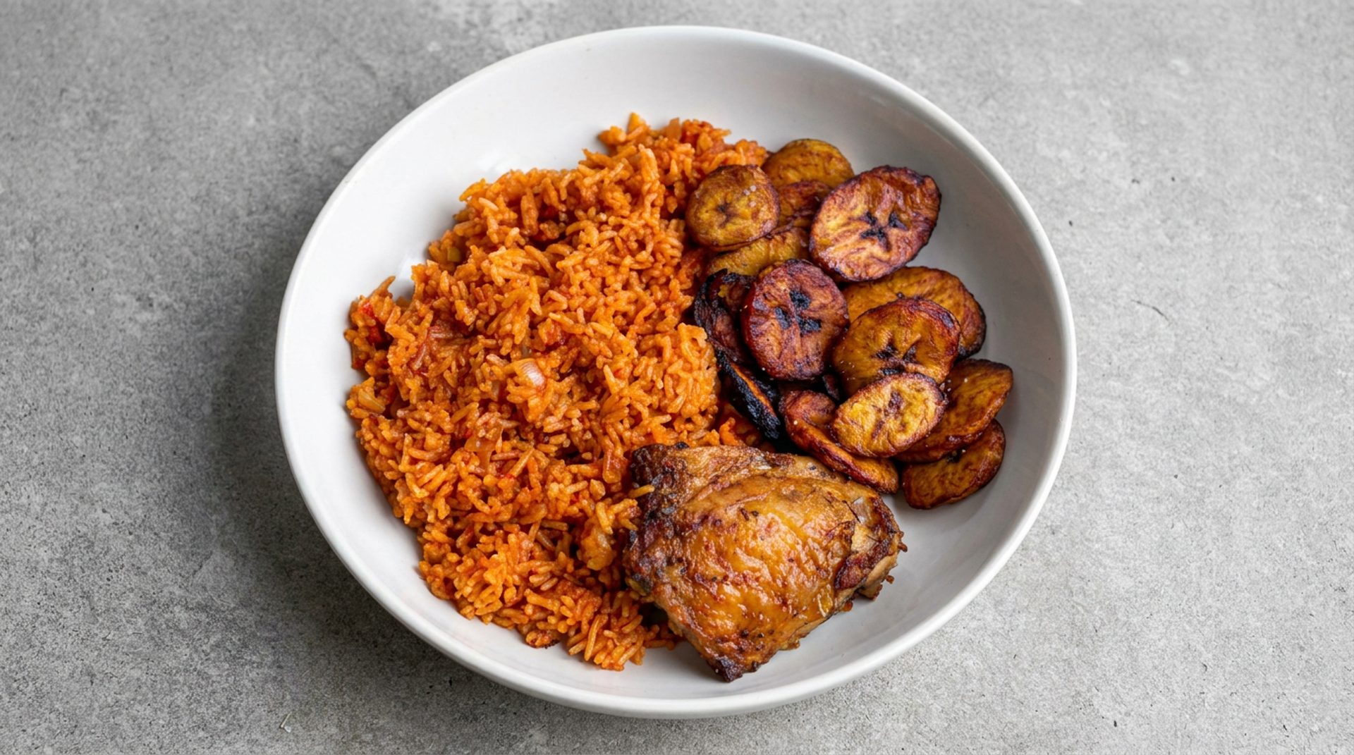 Jollof rice with plantains