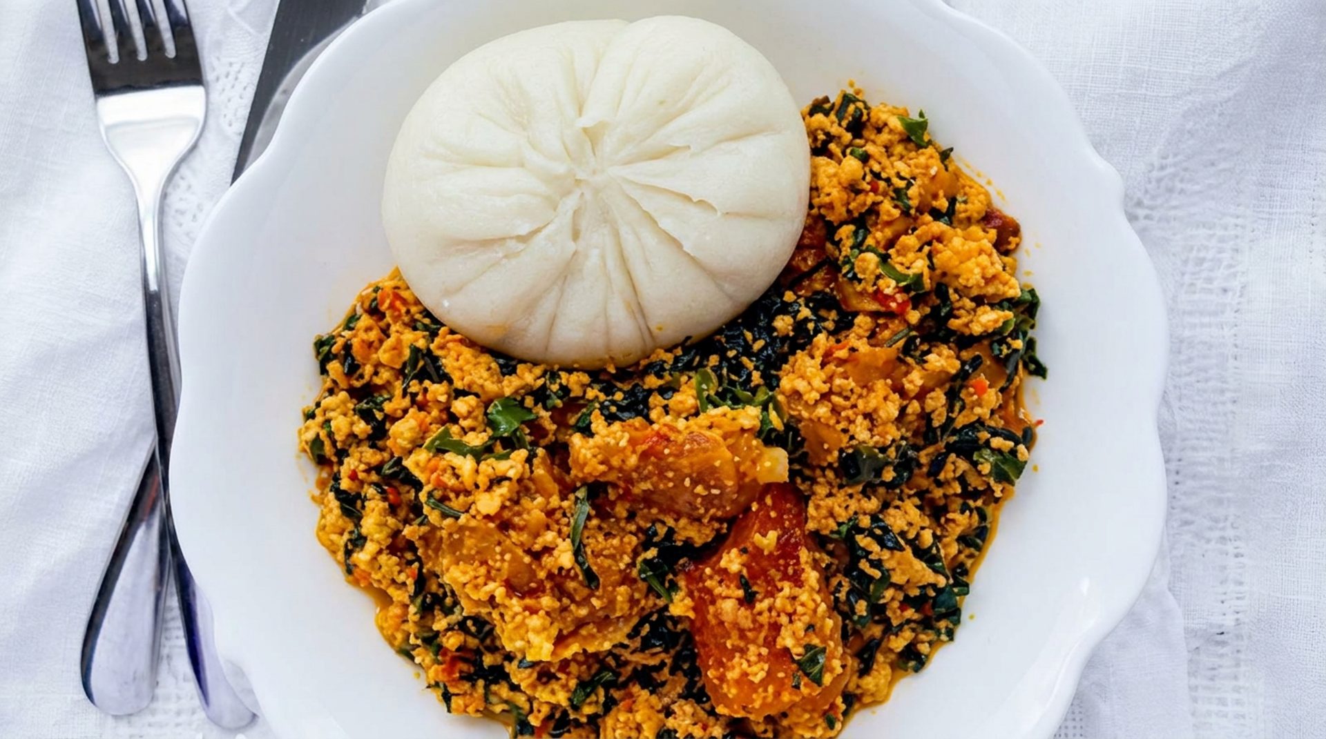 Egusi with pounded yam